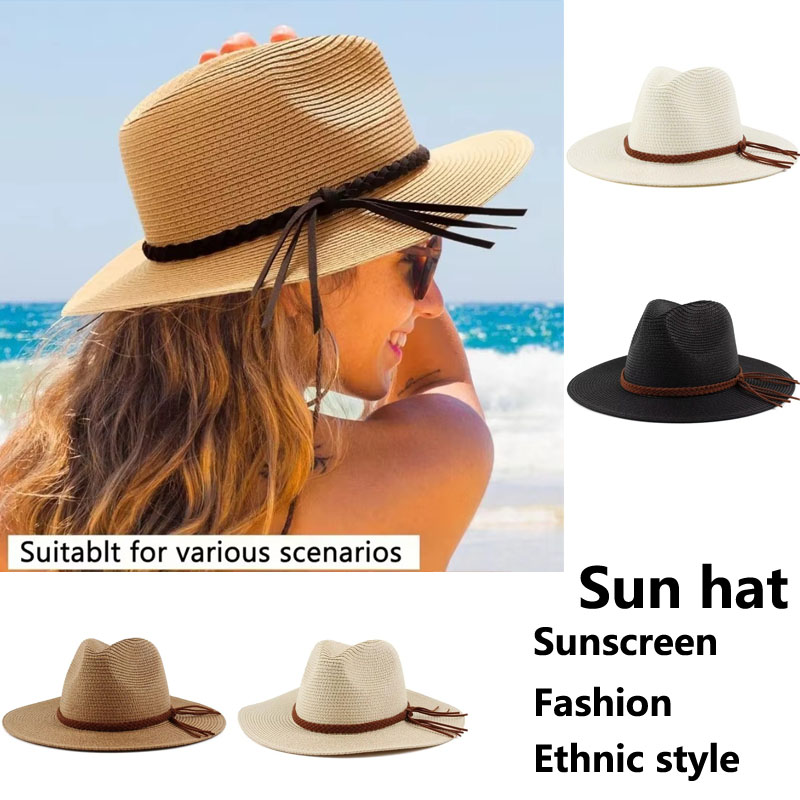 2025 New Straw Hat for Women M - Bucket Hat Straw ulasan dan harga